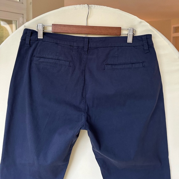 Frank & Eileen Wicklow Italian Performance Chino Crop Pants in Navy, size 10 - Picture 3 of 8